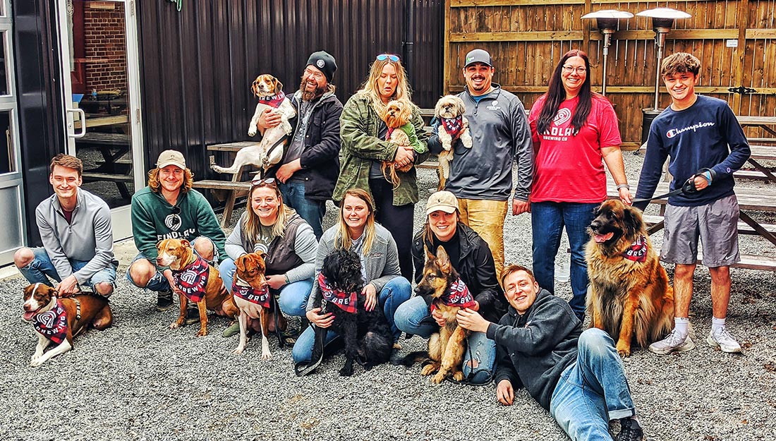 Group of pet lovers with dogs in Findlay
