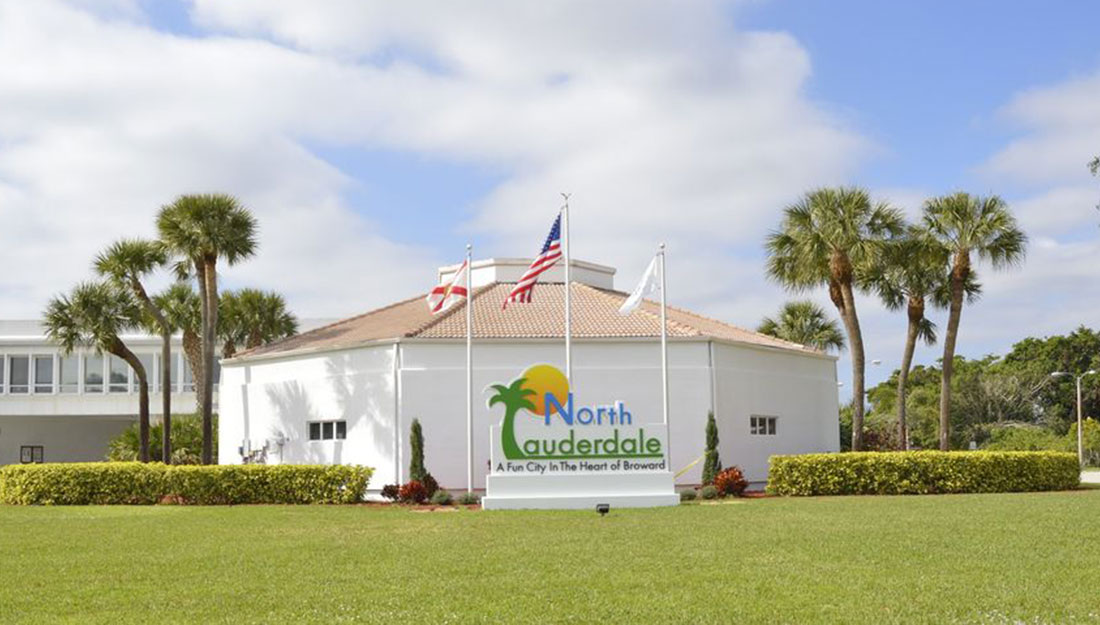 A sign for North Lauderdale that says "A Fun City In The Heart of Broward"