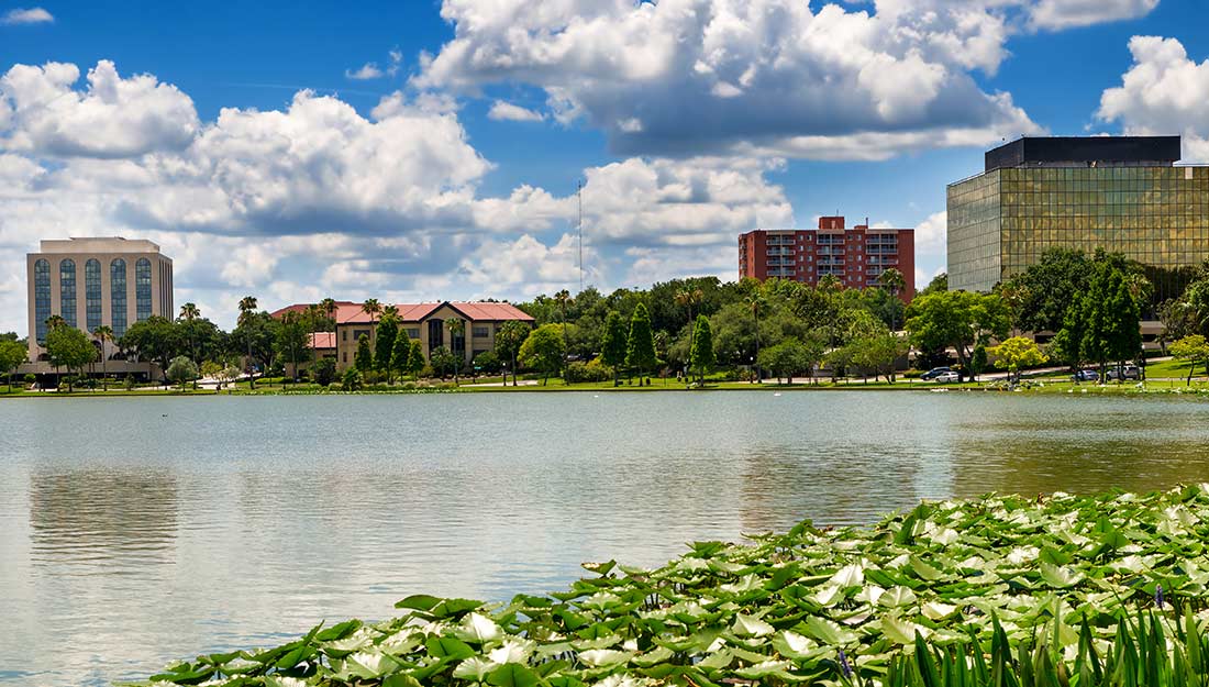 A view over Lake Mirror in Lakeland